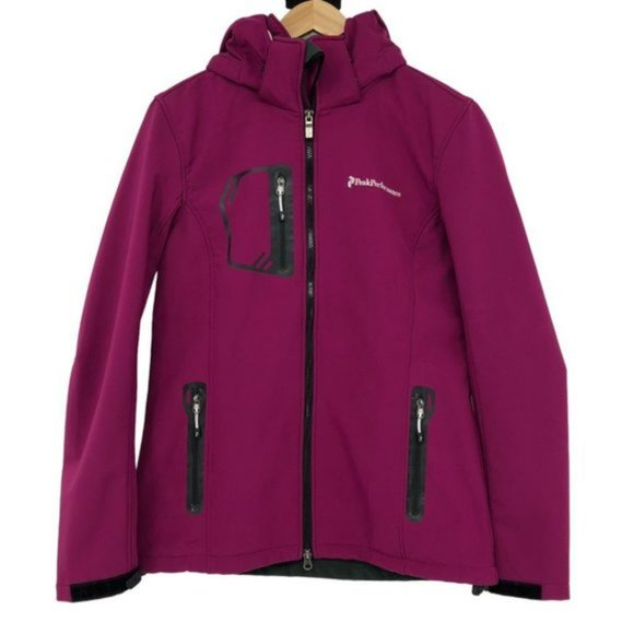 Peak Performance Supreme J Magenta Softshell Womens Jacket Removable hood XL - Picture 2 of 7